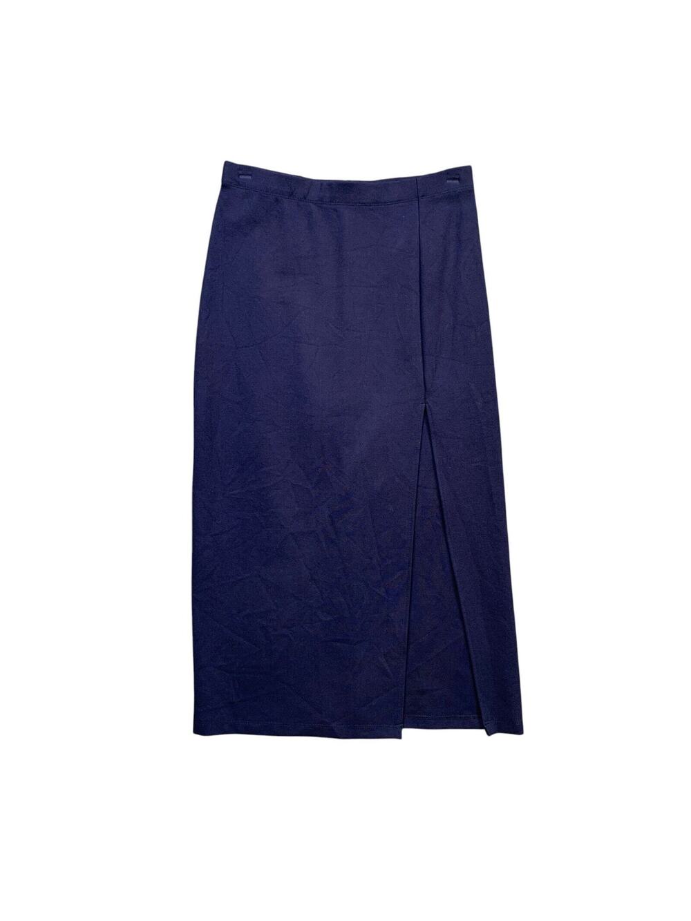 Babaton Skirt Womens 4‎ Navy Pull On Midi Elastic Waist High Slit Pencil Midi
